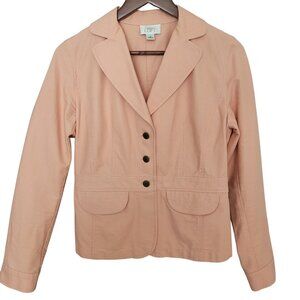 Ann Taylor Loft 3 Button Lightweight Jacket Womens Size 4 Peach Pockets